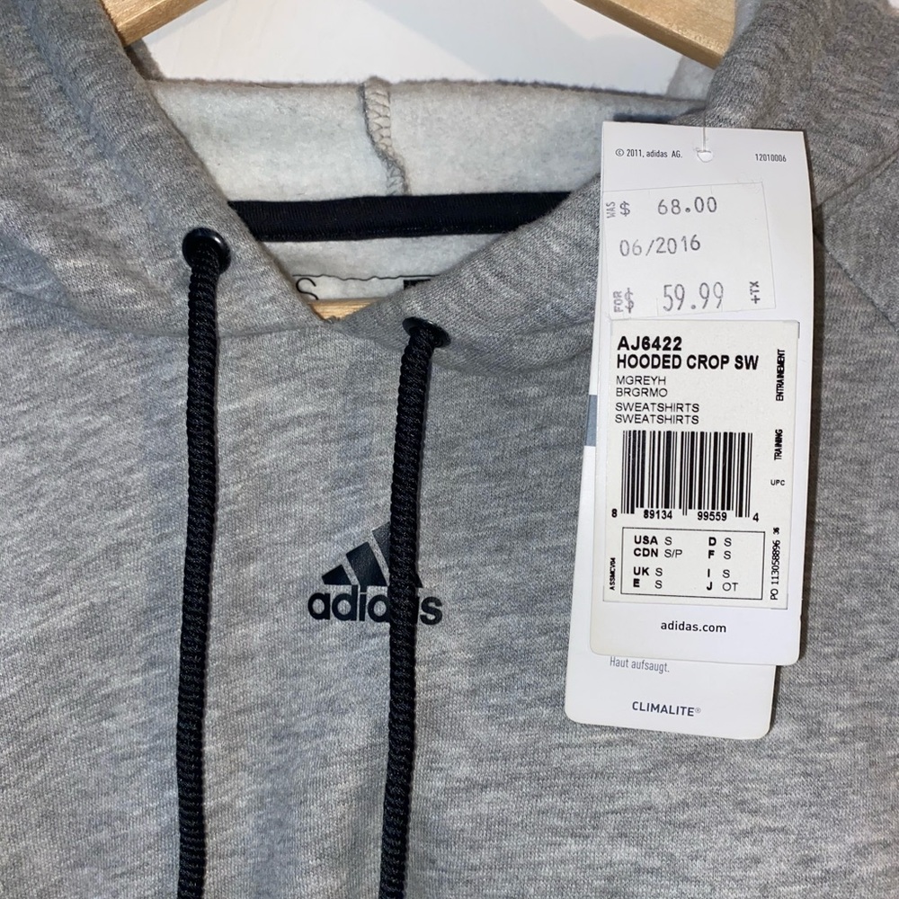 Adidas Heather Gray Hooded Sweatshirt